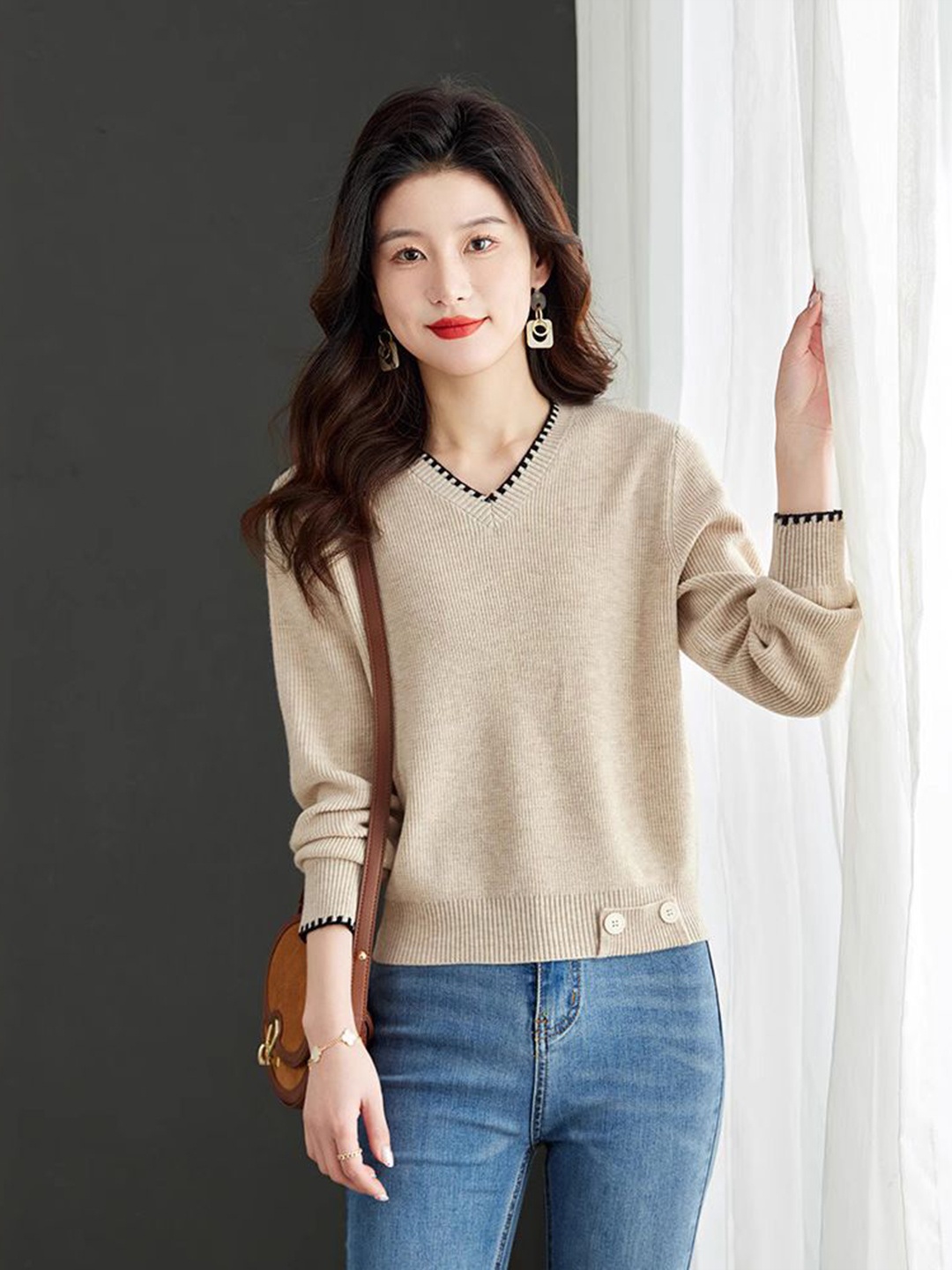 

StyleCast Women Pullover Sweater, Beige