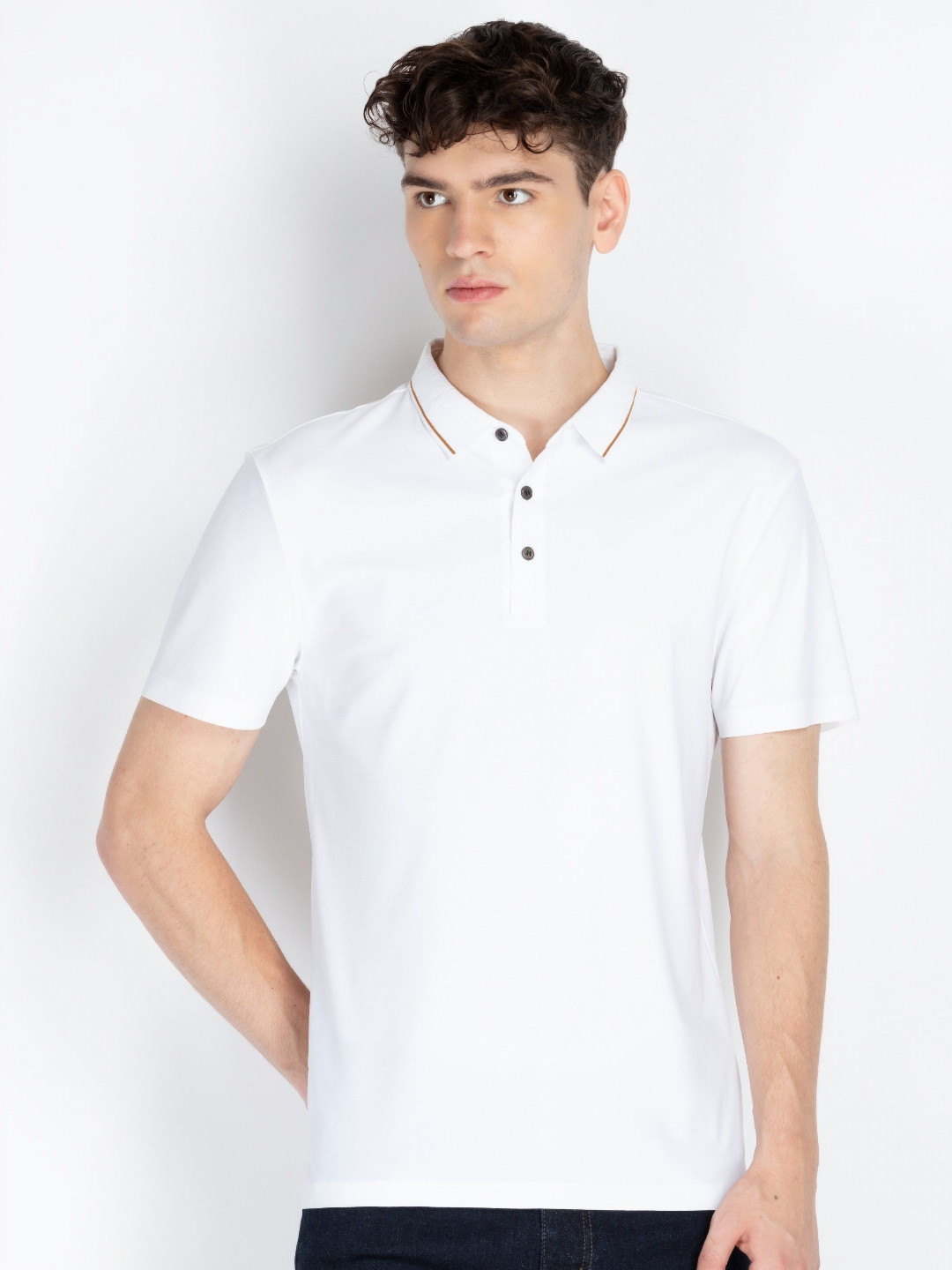 

Status Quo Men Polo Collar Pockets T-shirt, White