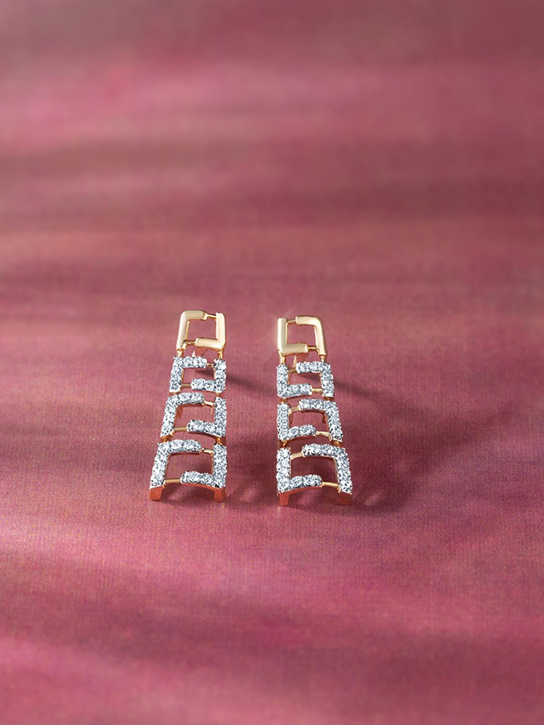 

Mia by Tanishq Women 14 KT Gold Diamond Studded Stud Earrings - 3.17 g