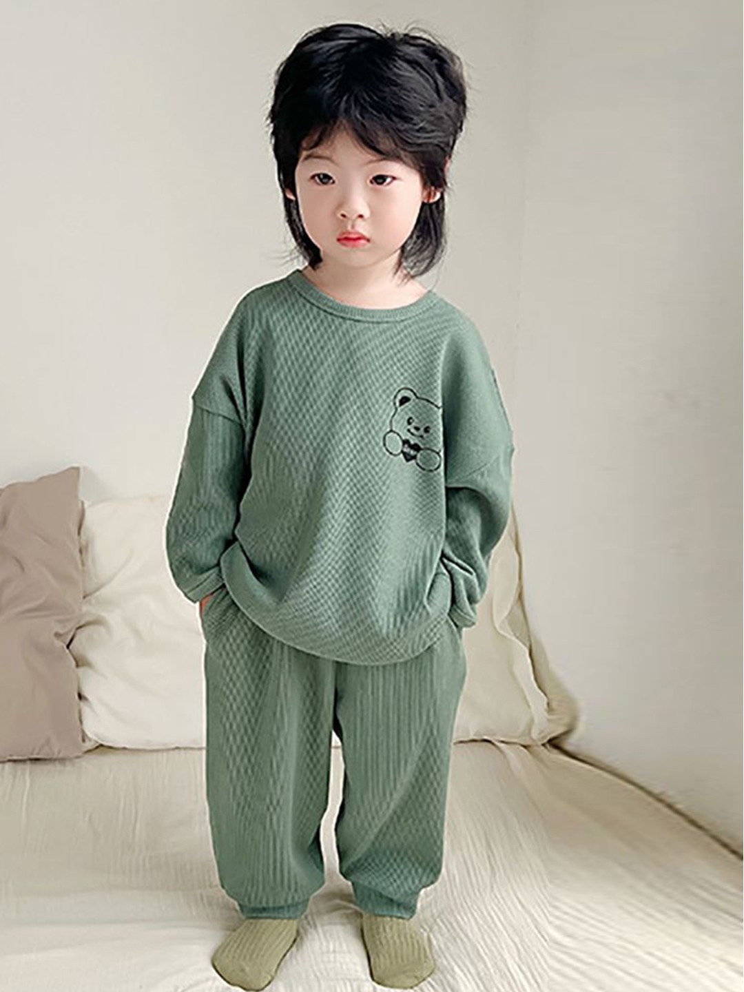 

StyleCast x Revolte Boys Printed T-shirt with Pyjamas, Green