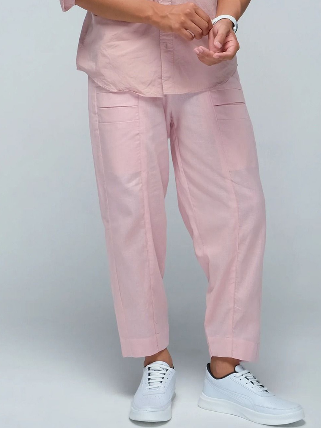 

KSHM Unisex Cotton Relaxed Fit Track Pants, Pink