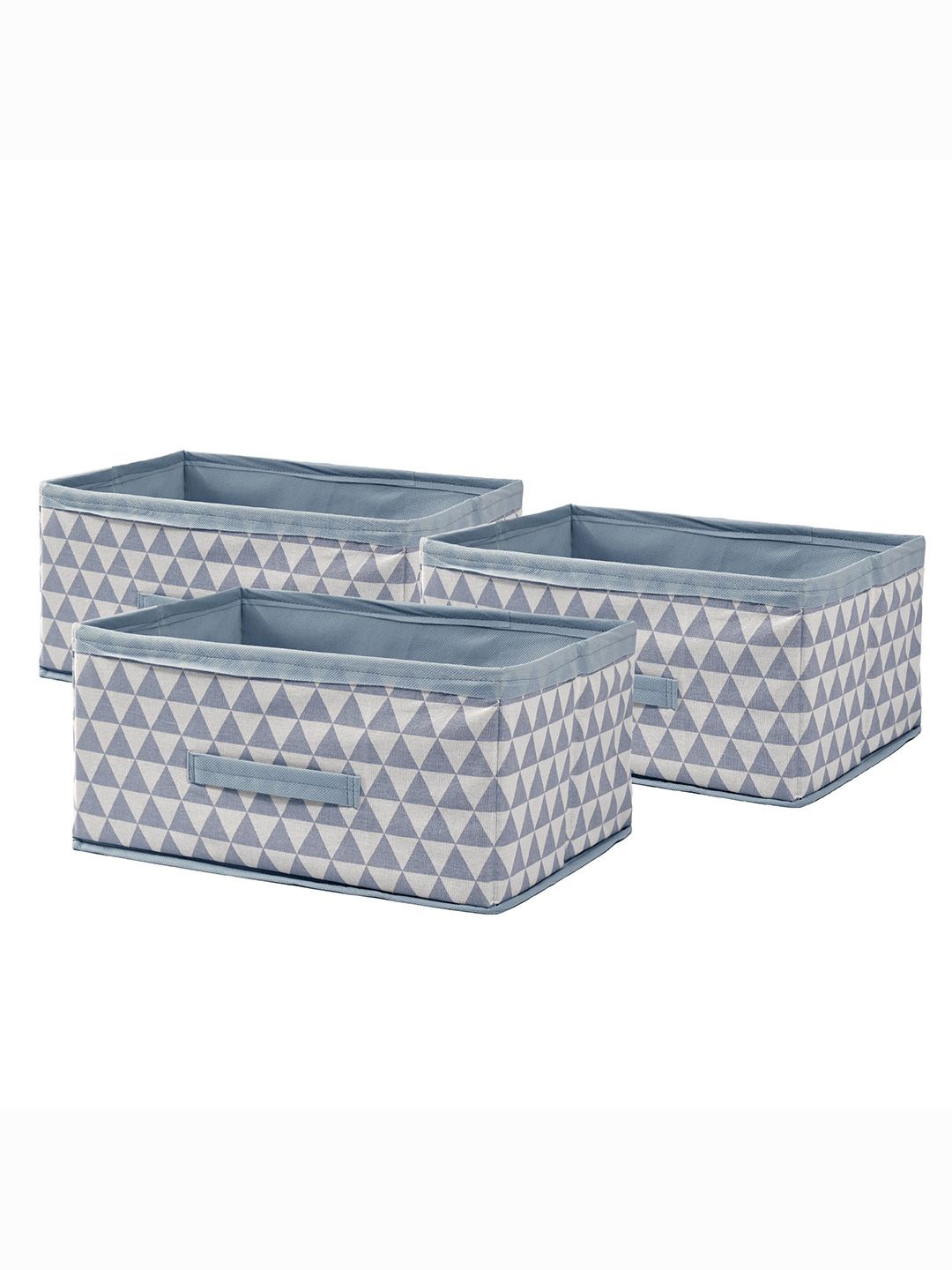 

Kuber Industries Blue & White 3 Pieces Printed Multi-Utility Organisers