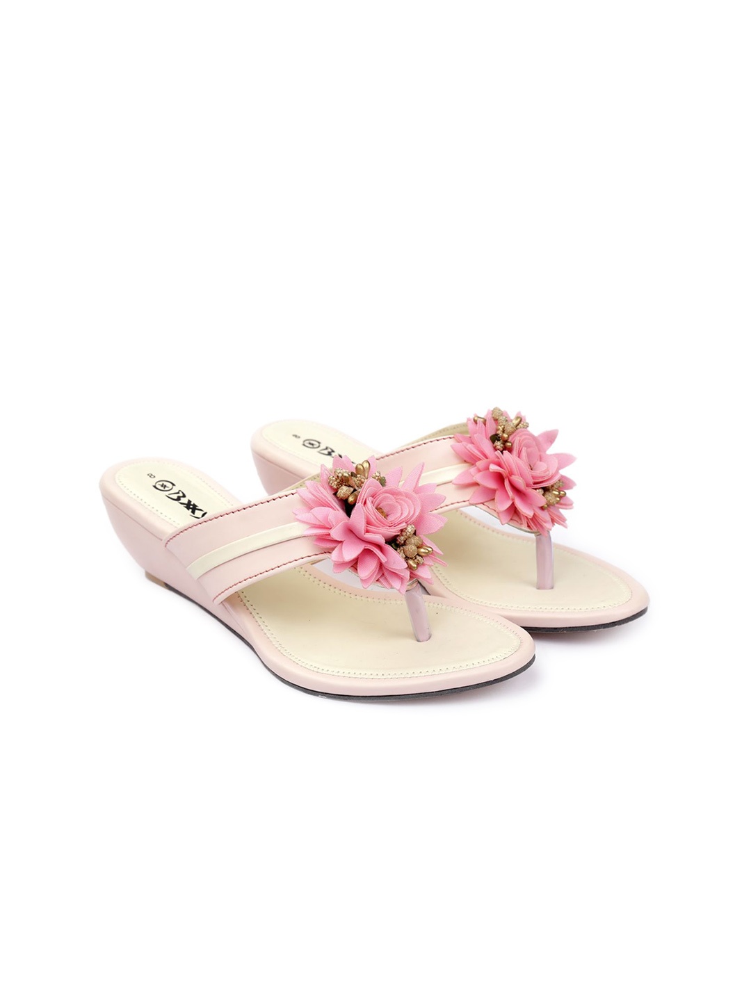 

Bxxy Women Embellished Wedge Sandals, Cream