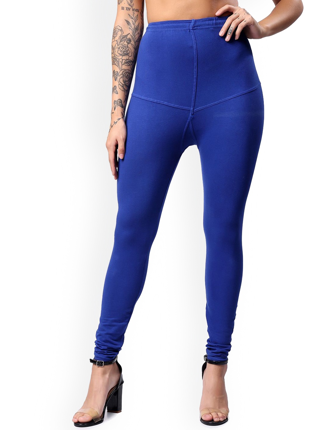 

Keviv Cotton Knitted Churidar-Length Leggings, Blue