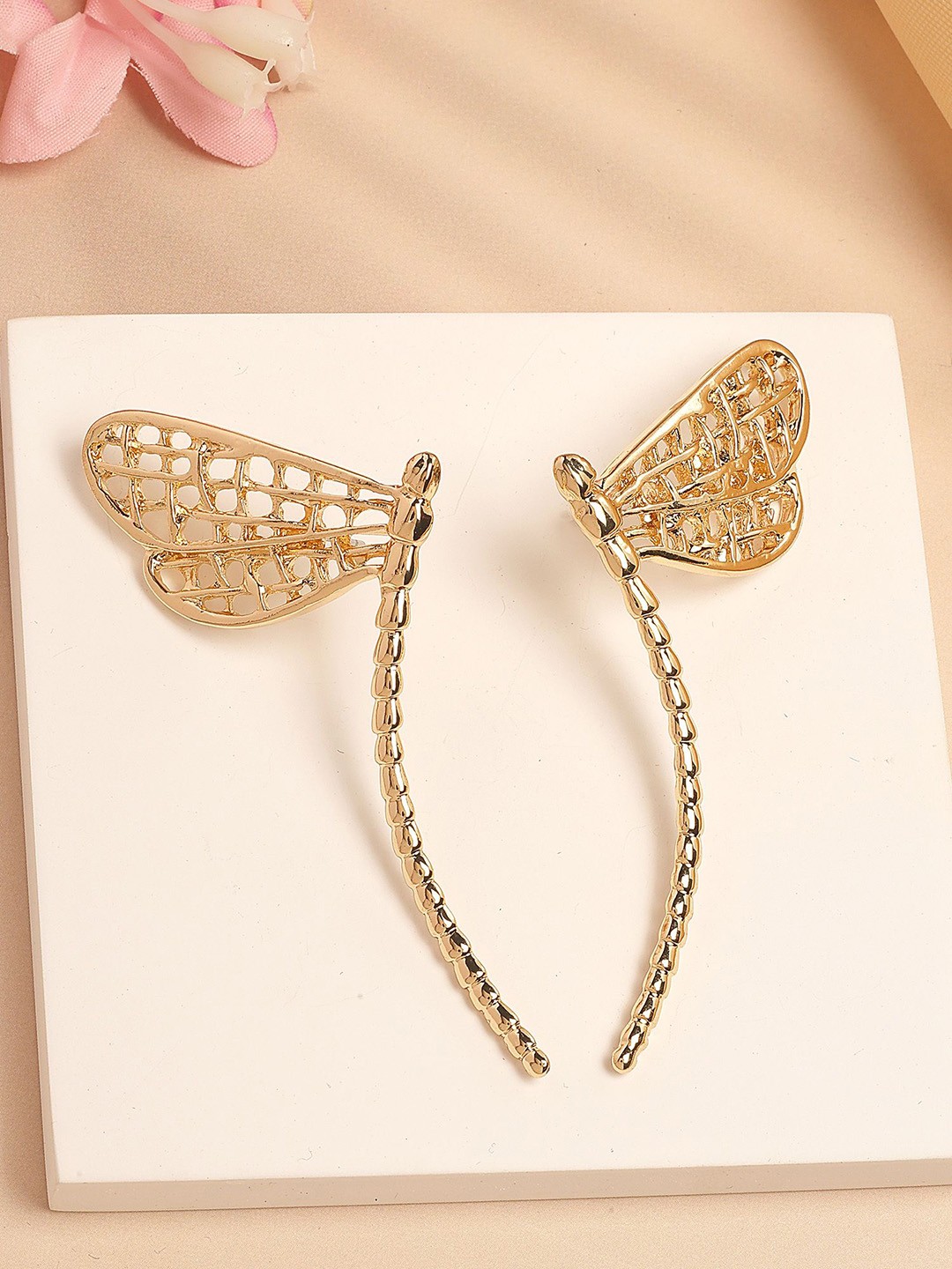 

Bohey by KARATCART Gold Plated Contemporary Drop Earrings