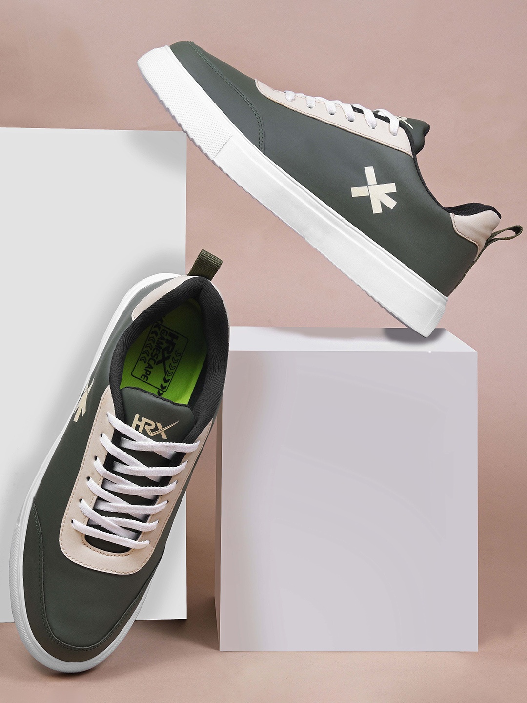 

HRX by Hrithik Roshan Men Lace-Ups Casual Sneakers, Olive