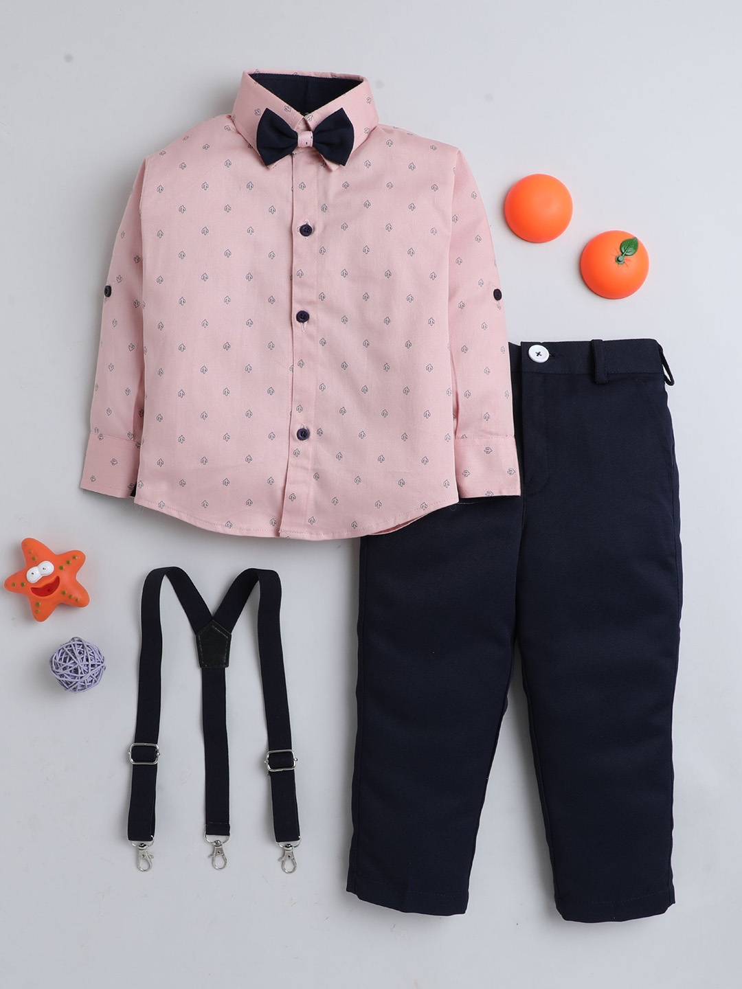 

Lil homies Boys Printed Shirt with Trousers, Pink