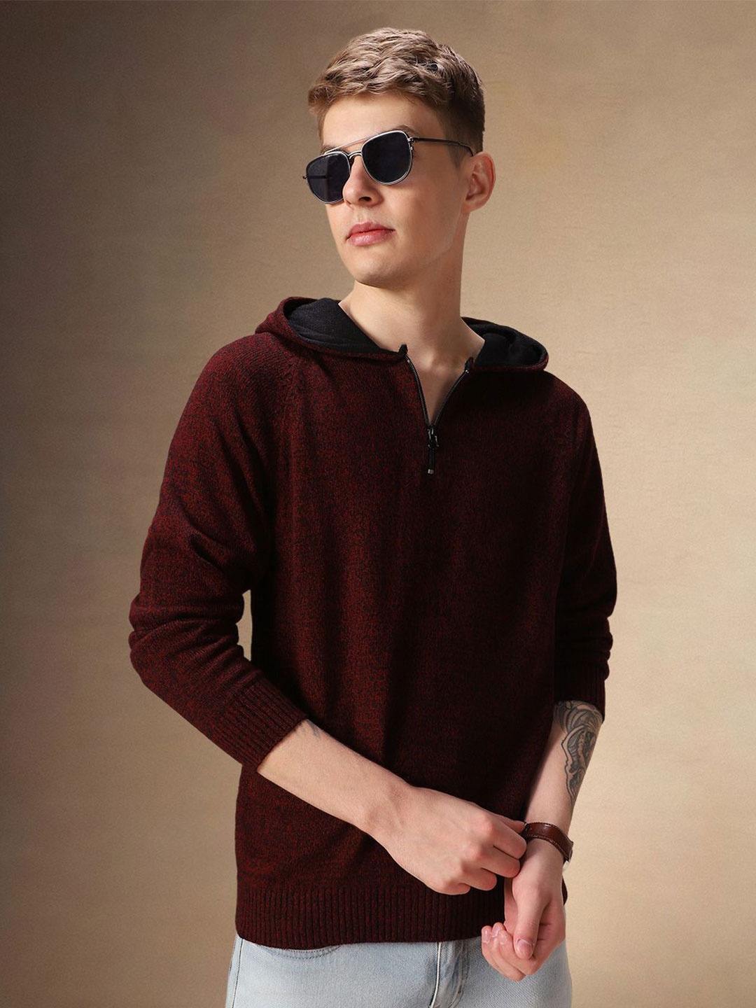 

Dennis Lingo Men Hood Pullover, Maroon