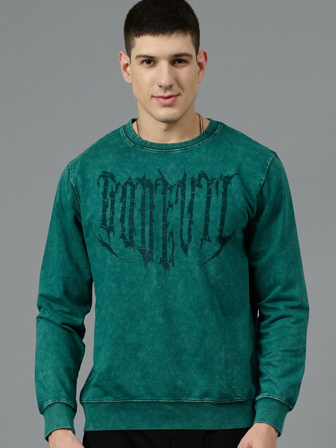 

GO DEVIL Men Printed Sweatshirt, Green