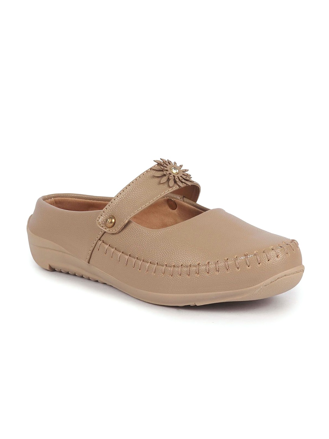 

FAUSTO Women PU Lightweight Flatforms With Buckle, Beige