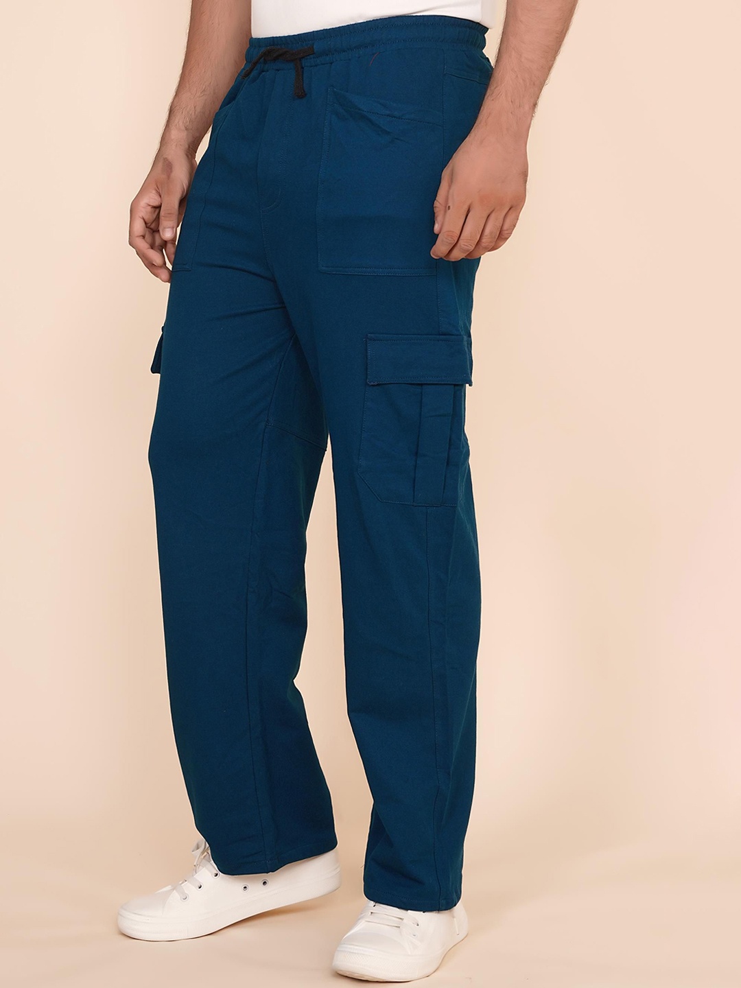 

BLURR Men Relaxed Cotton Trouser, Blue