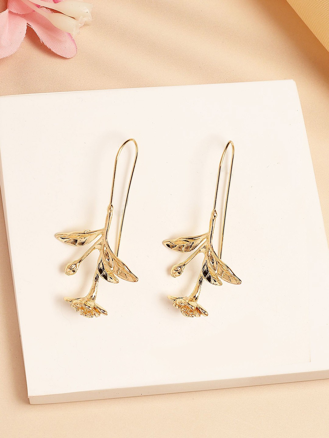 

Bohey by KARATCART Contemporary Drop Earrings, Gold