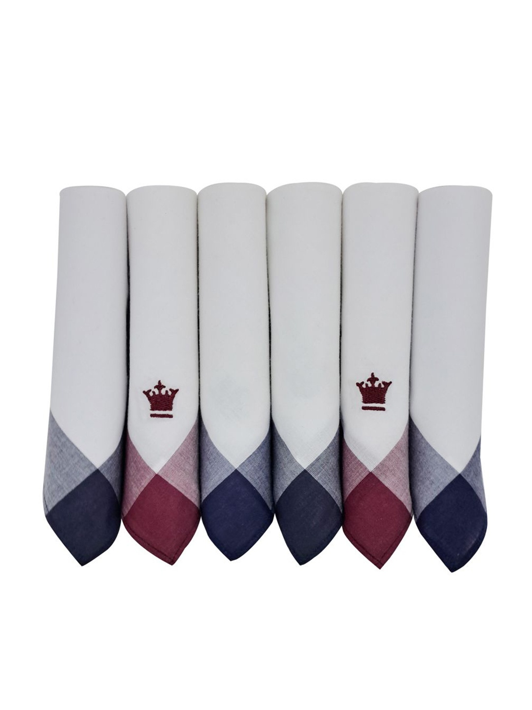 Louis Philippe Pack Of 6 Cotton Handkerchief, Maroon