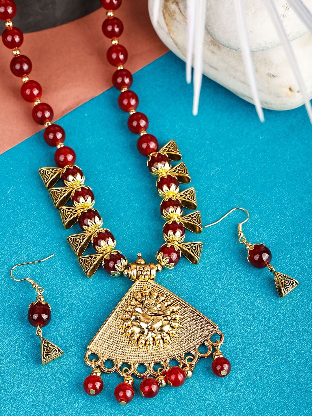 

SUNHARI Beaded Jewellery Set, Gold
