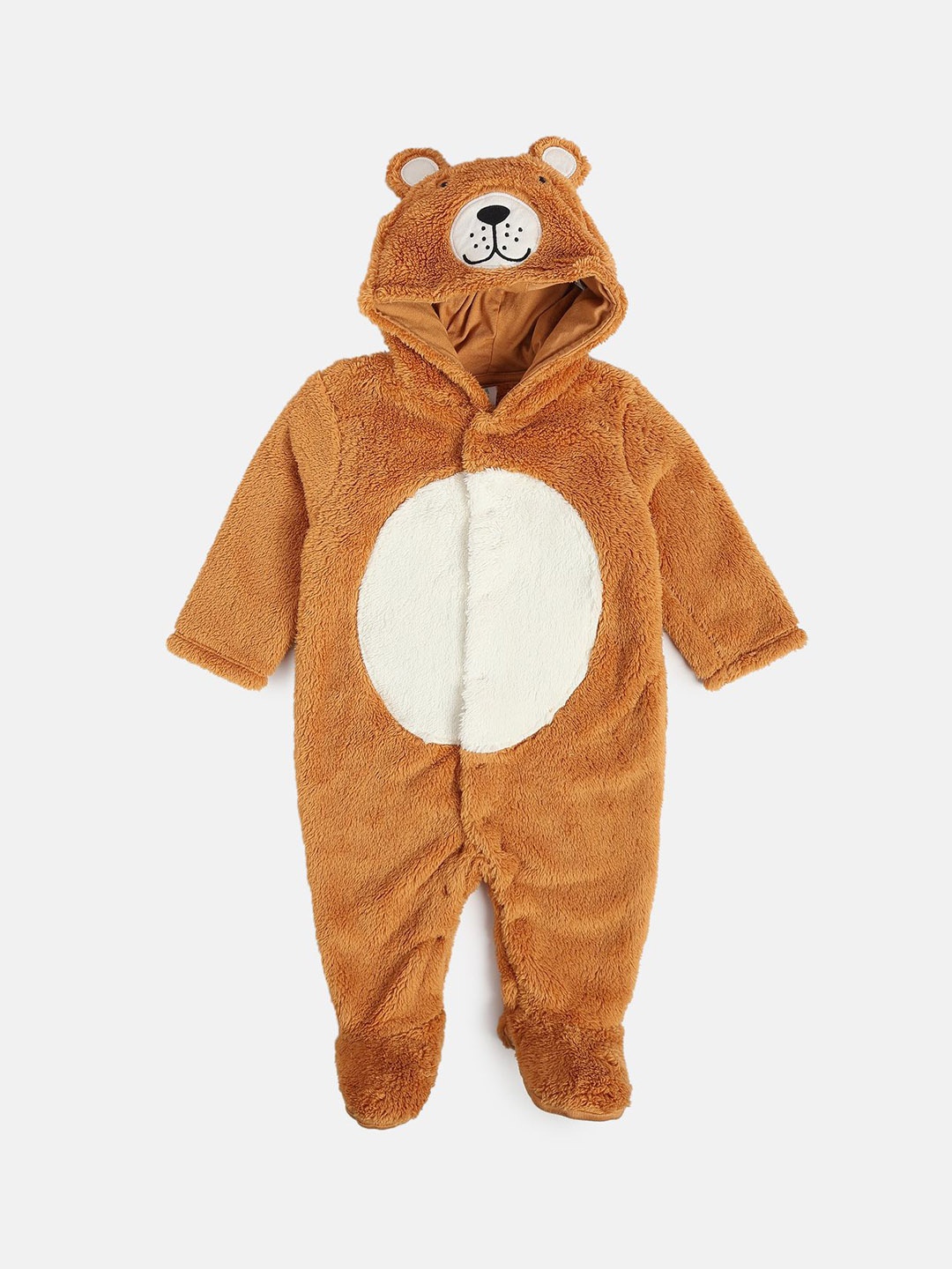 

MINI KLUB Kids Printed Hooded Sleepsuit, Orange