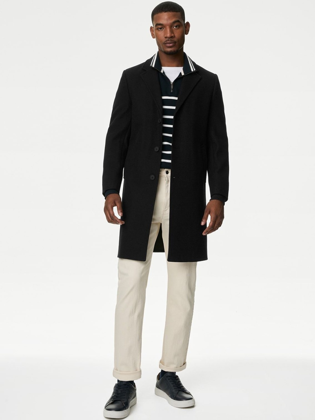 

Marks & Spencer Men Single-Breasted Overcoat, Black