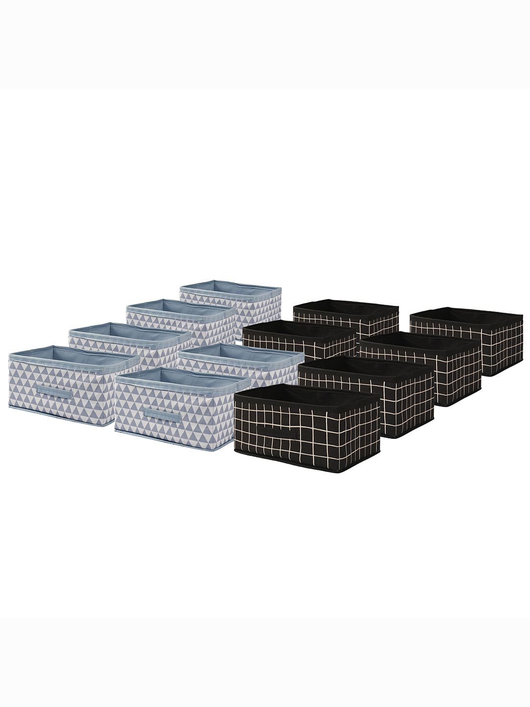 

Kuber Industries Black & Blue 12 Pieces Printed Drawer Organisers