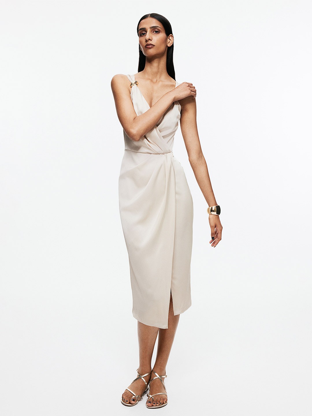 

H&M Women Rib-Knit Button-Front Dress, Black