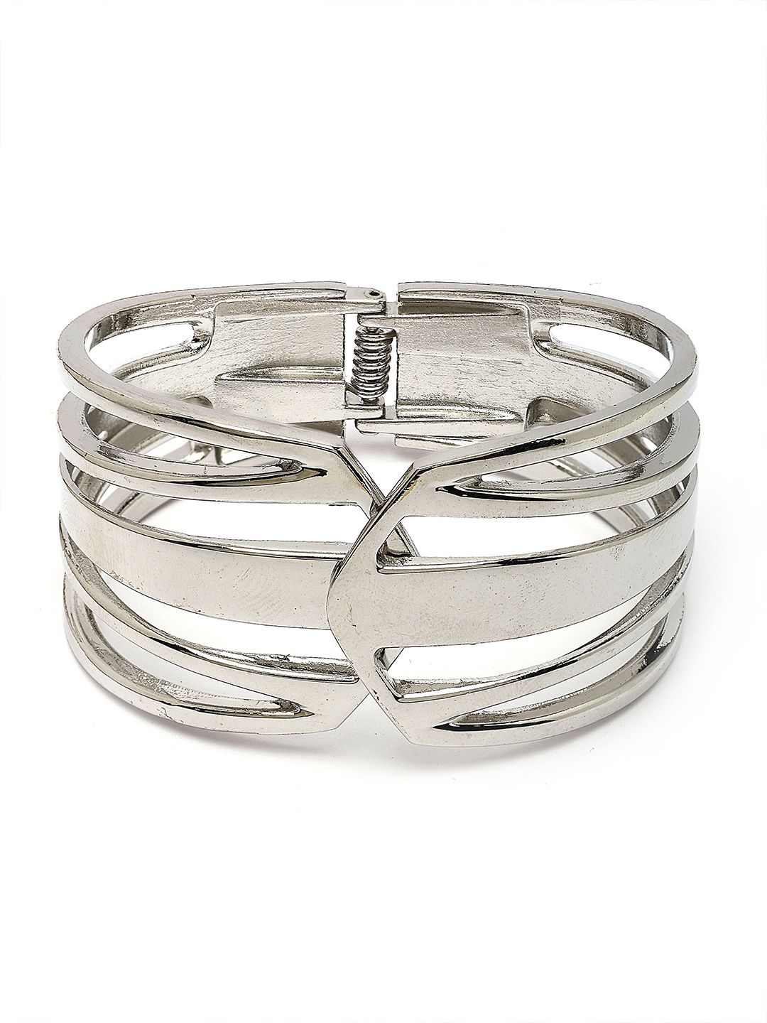 

Bohey by KARATCART Silver-Plated Stainless Steel Kada Bracelet