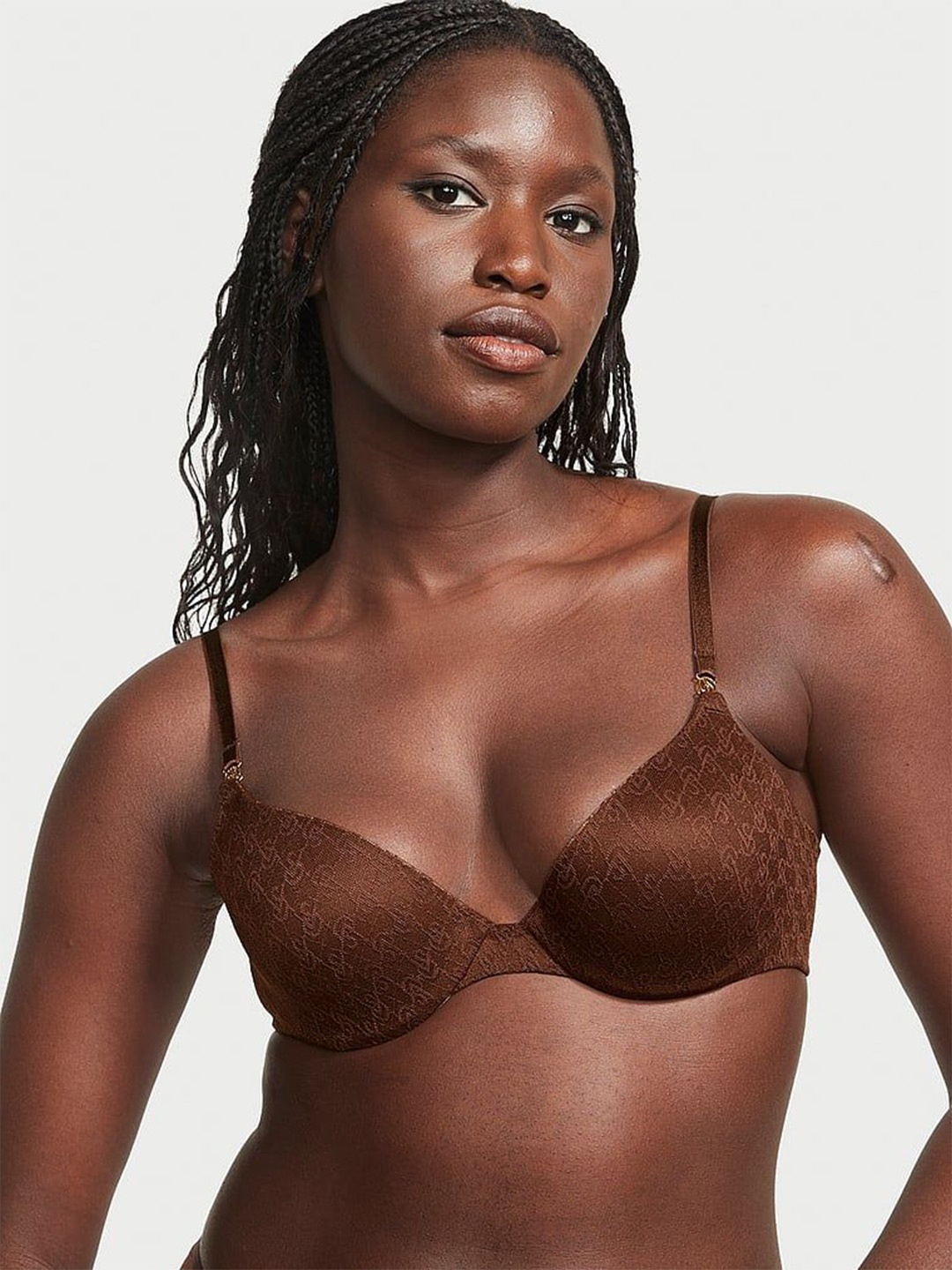 

Victoria's Secret Women Floral Medium Coverage Lightly Padded Bra, Brown