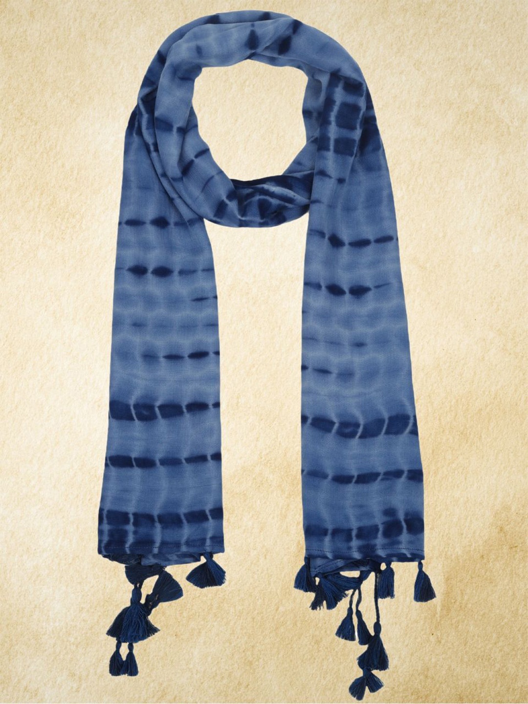 

Dupatta Bazaar Women Tie Dye Woven Design Stole, Blue