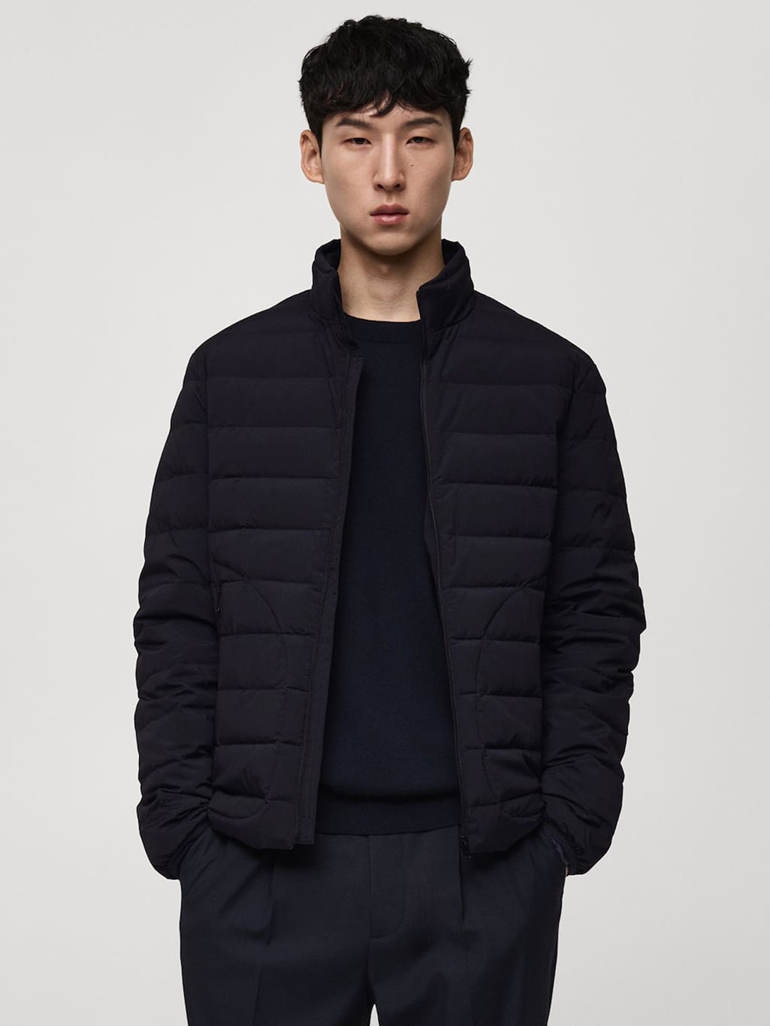

MANGO MAN Quilted Jacket, Navy blue