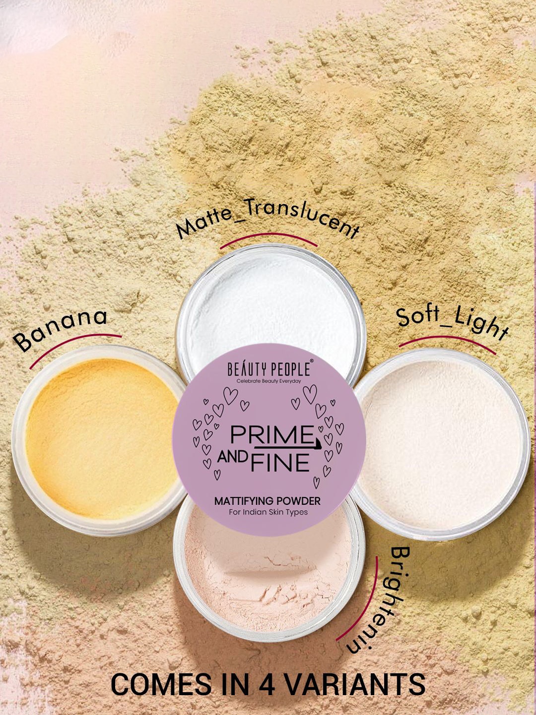 

Beauty People Prime And Fine Mattifying Face Powder- 8 g- Rose Gold - 04
