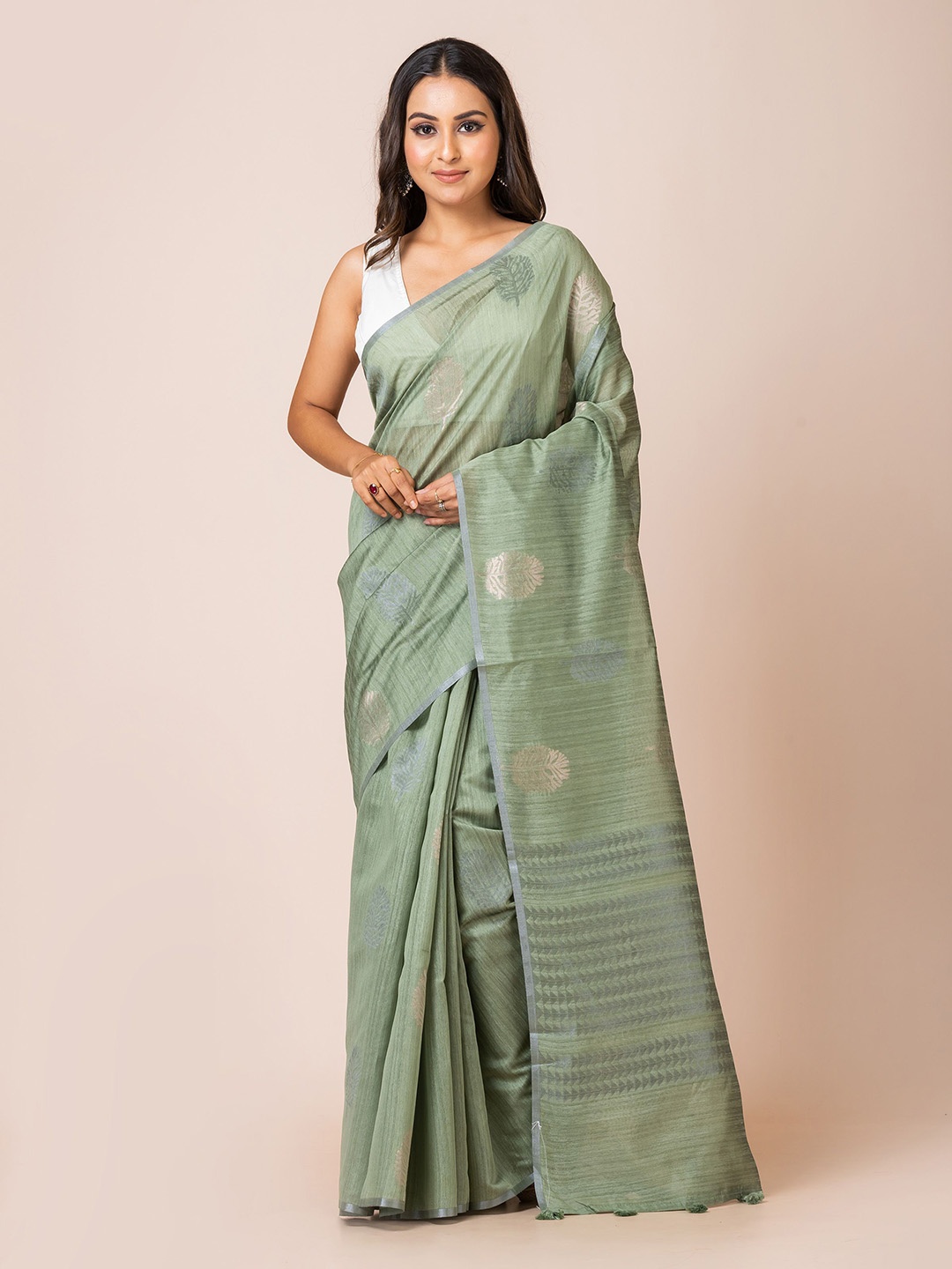

KAVVYA Woven Design Banarasi Saree, Green