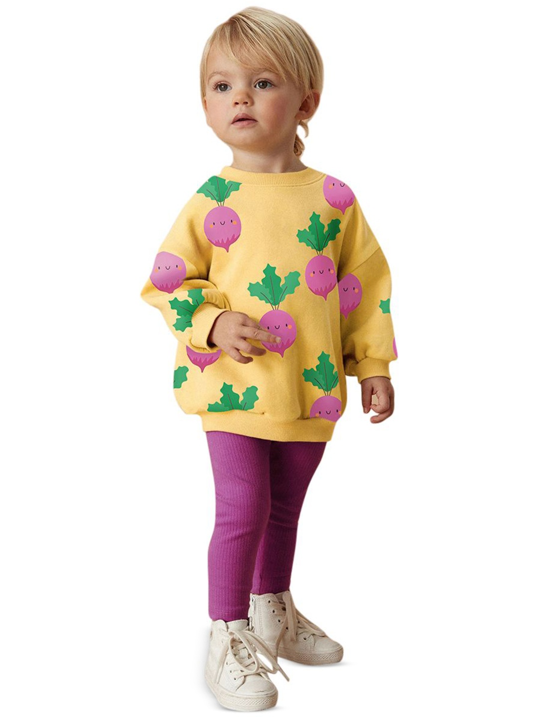 

StyleCast x Revolte Girls Printed T-shirt with Trouser, Yellow