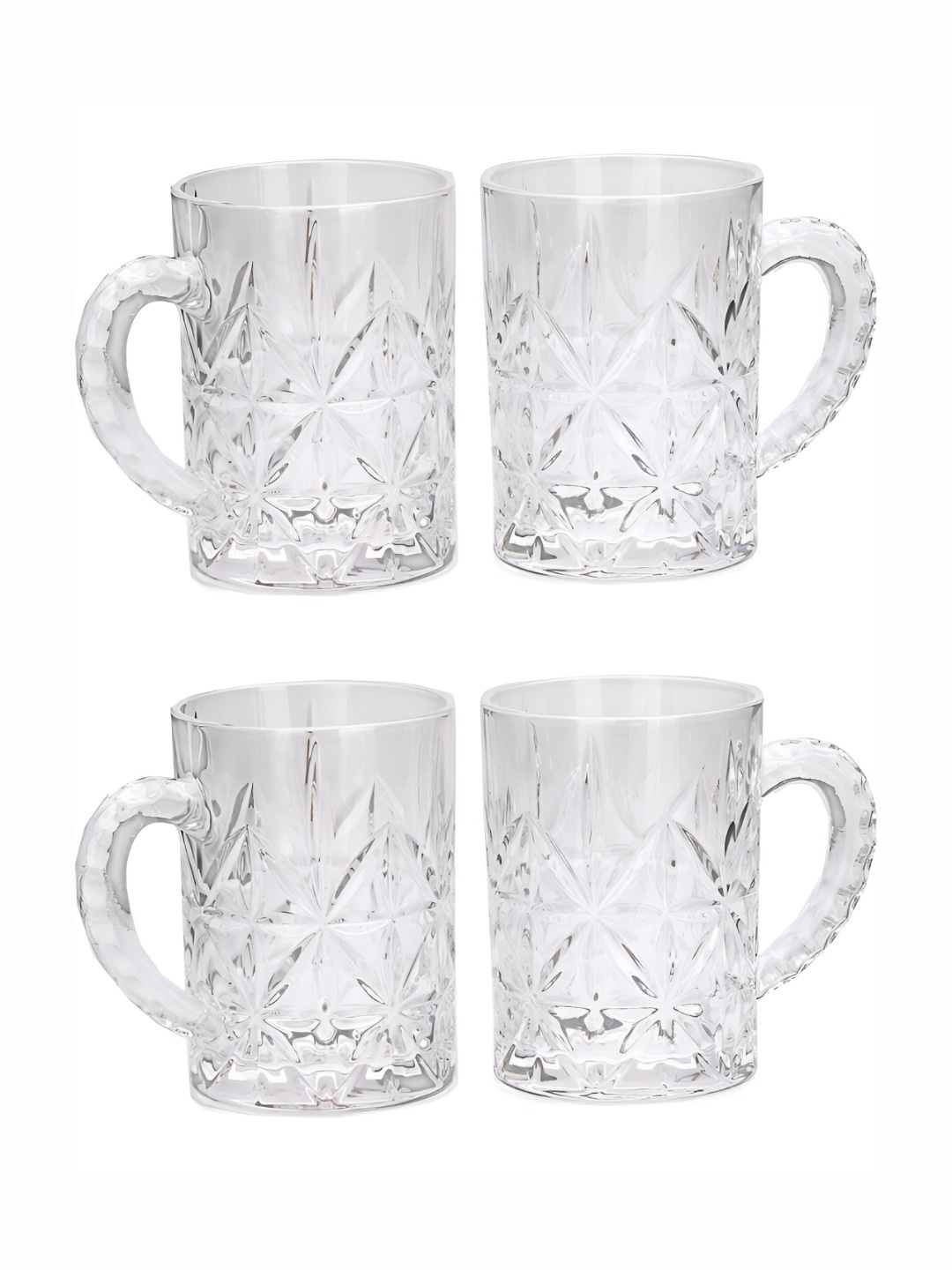

1ST TIME Transparent 4 Pieces Textured Beer Glass-450ML Each