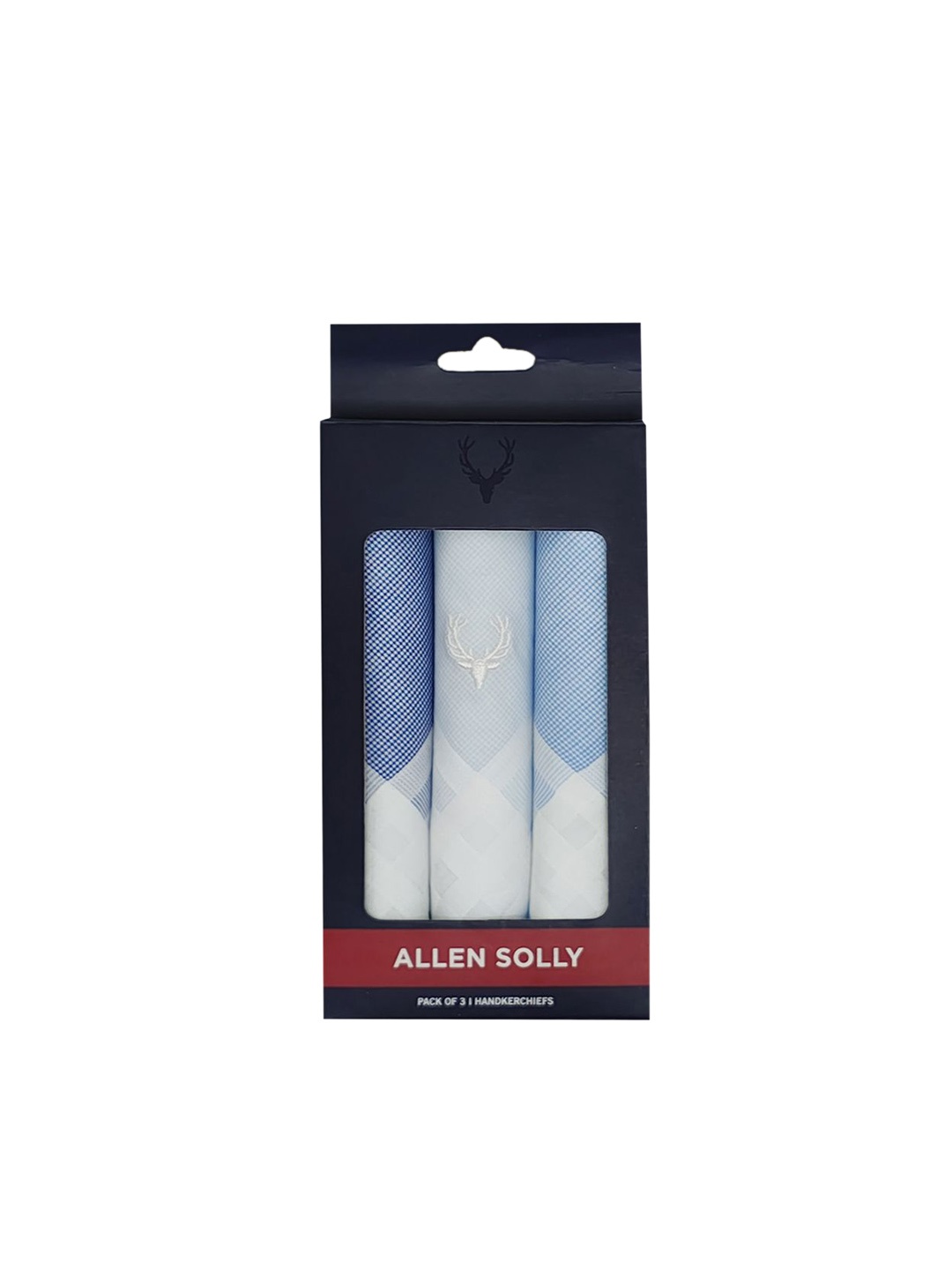 

Allen Solly Men Pack Of 3 Printed Cotton Handkerchief, Blue