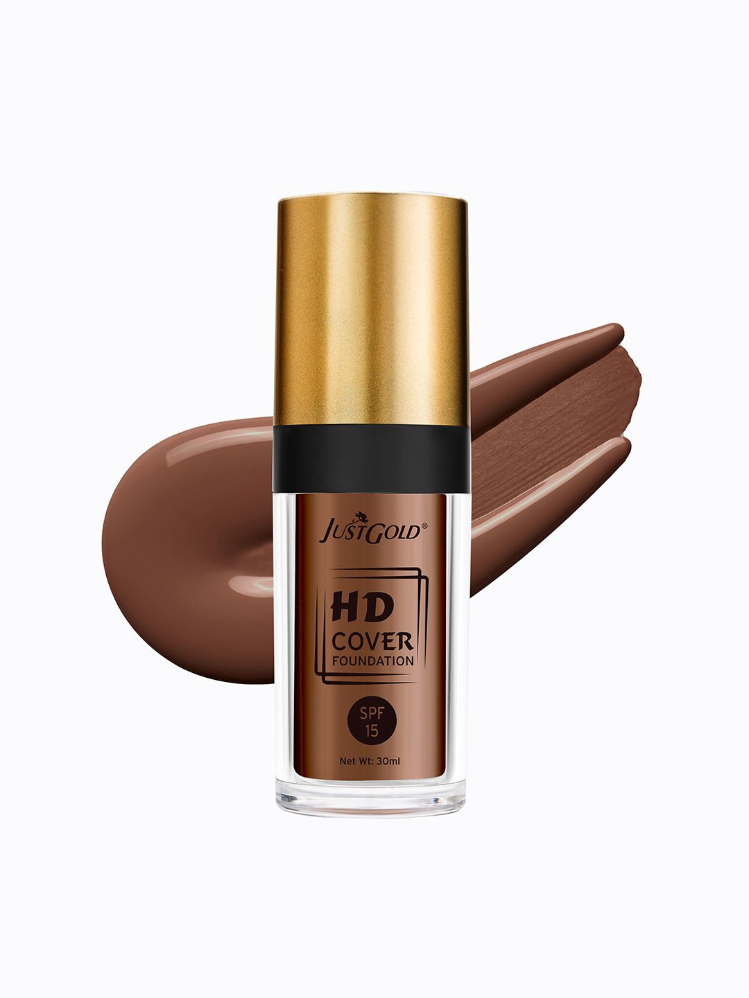 

JUSTGOLD HD Cover Foundation with SPF 15 - Cocoa 10, Coffee brown