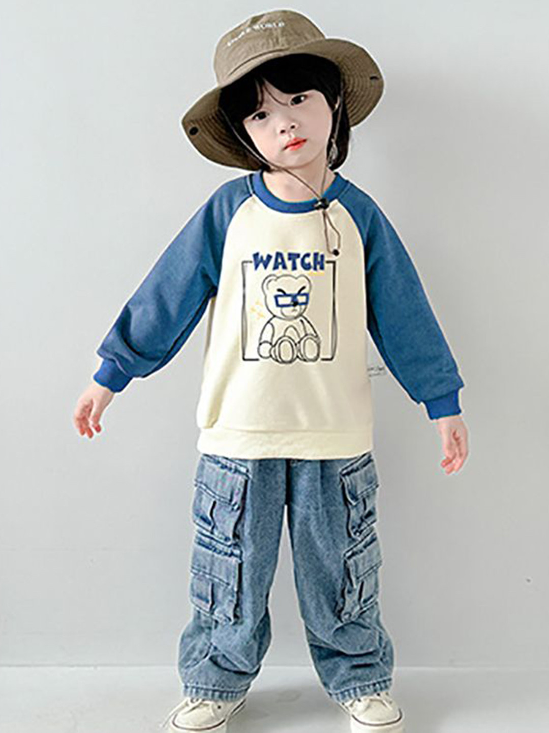 

StyleCast x Revolte Boys Colourblocked Round Neck Cotton T-shirt, Blue