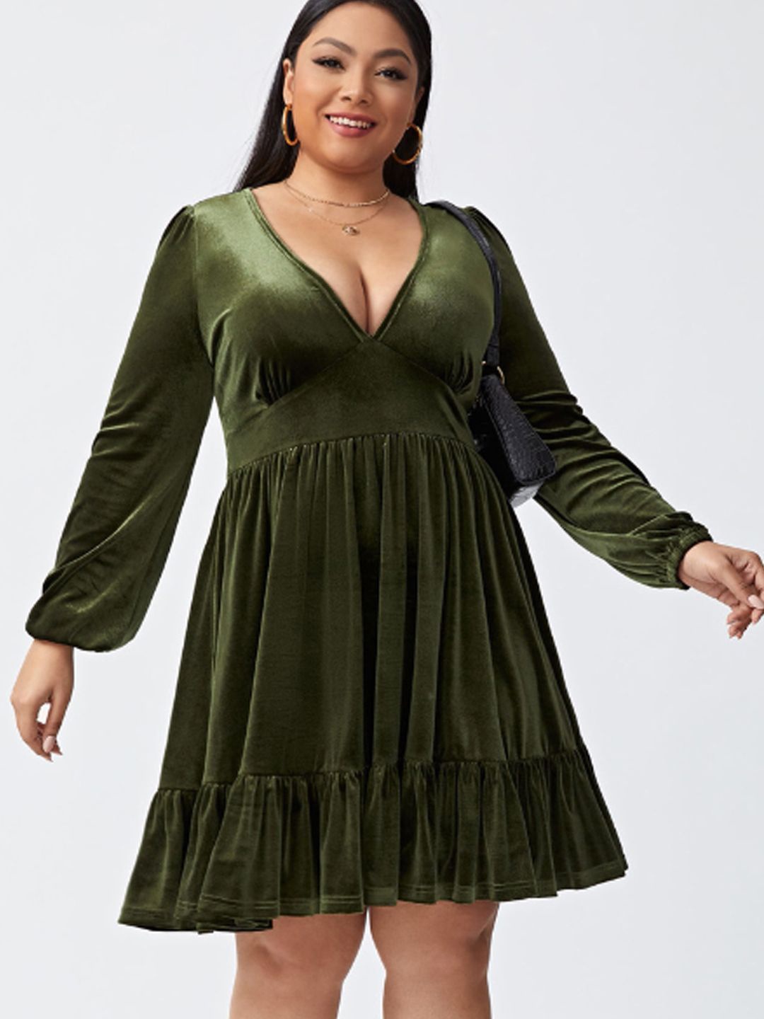 

StyleCast Fit & Flare Puff Sleeve Dress, Green