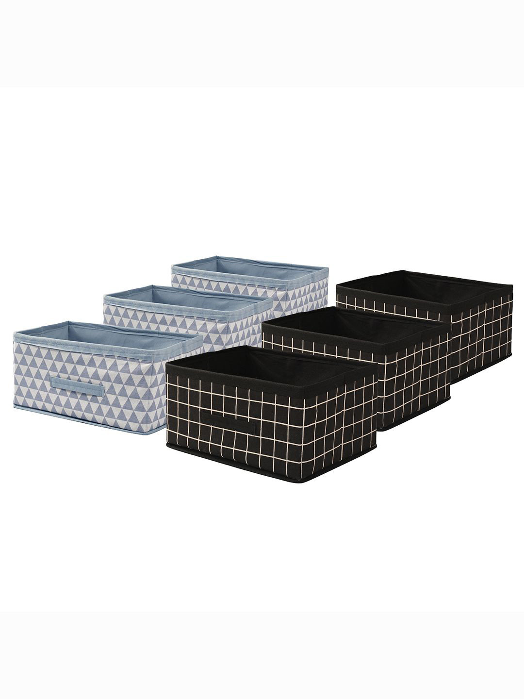 

Kuber Industries Black & Blue 6 Pieces Printed Multi-Utility Organisers