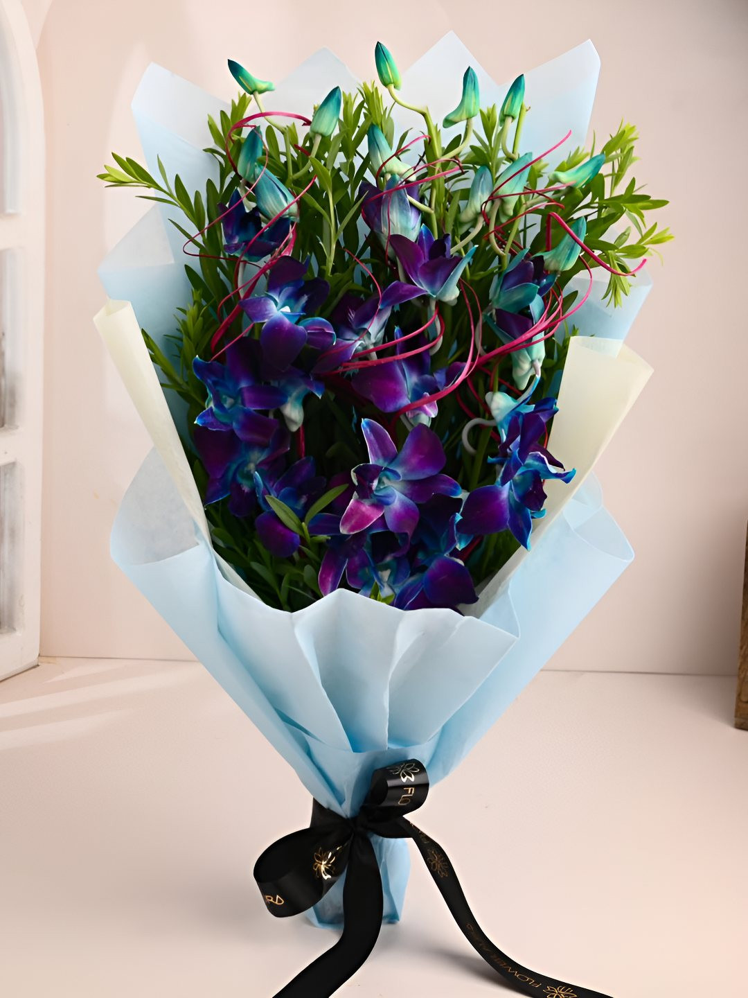 

Floweraura 3 Pcs Blue Fresh Flowers In Bouquet
