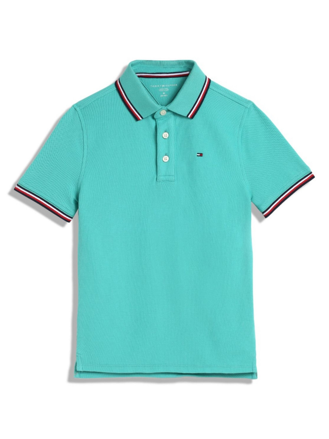 

Tommy Hilfiger Boys Solid Polo Collar Cotton T-shirt, Green