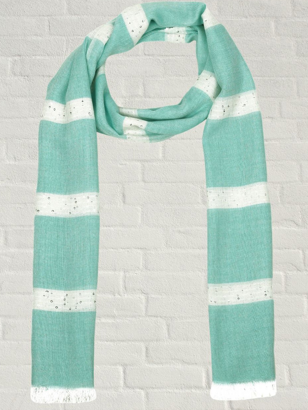 

Dupatta Bazaar Women Woven Design Striped Stole, Blue