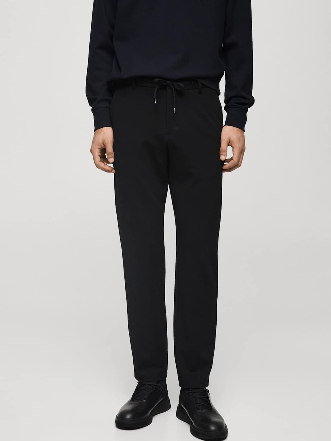 

MANGO MAN Slim Fit Trousers, Black