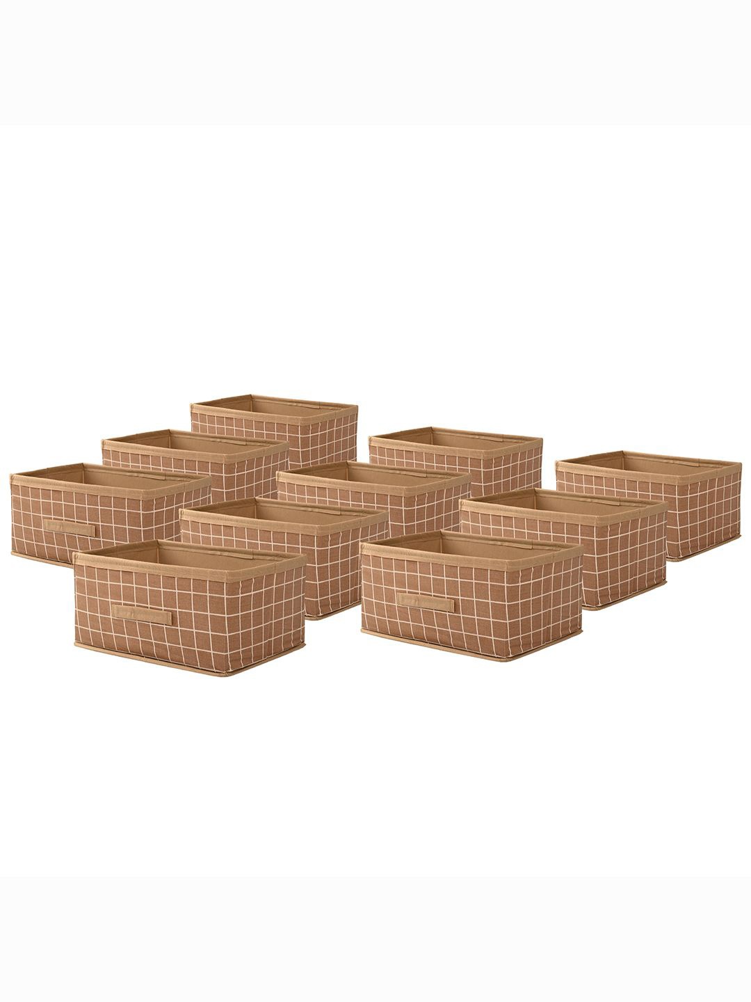 

Kuber Industries Beige 10 Pieces Printed Multi-Utility Organisers
