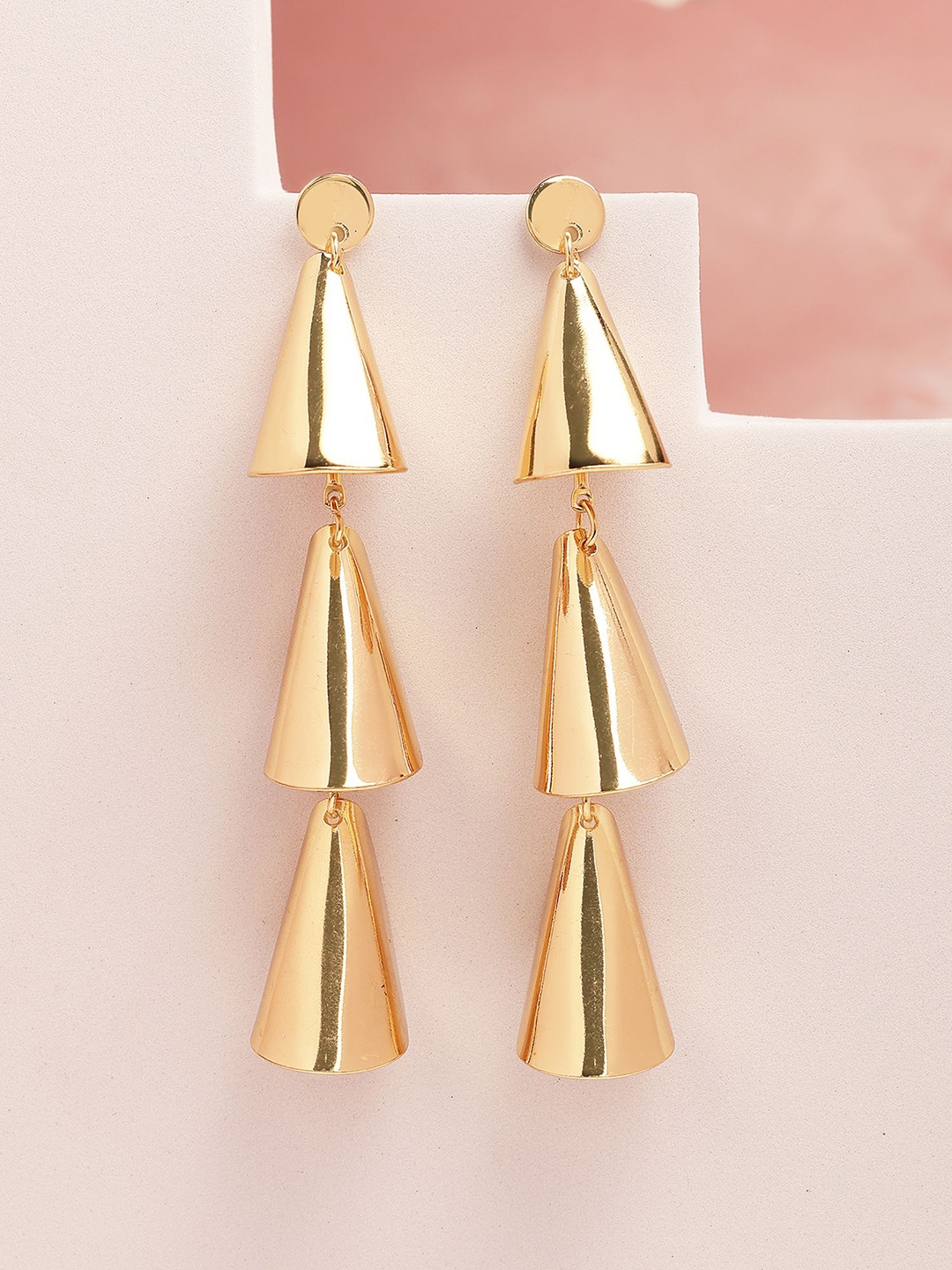 

Bohey by KARATCART Gold Plated Contemporary Drop Earrings