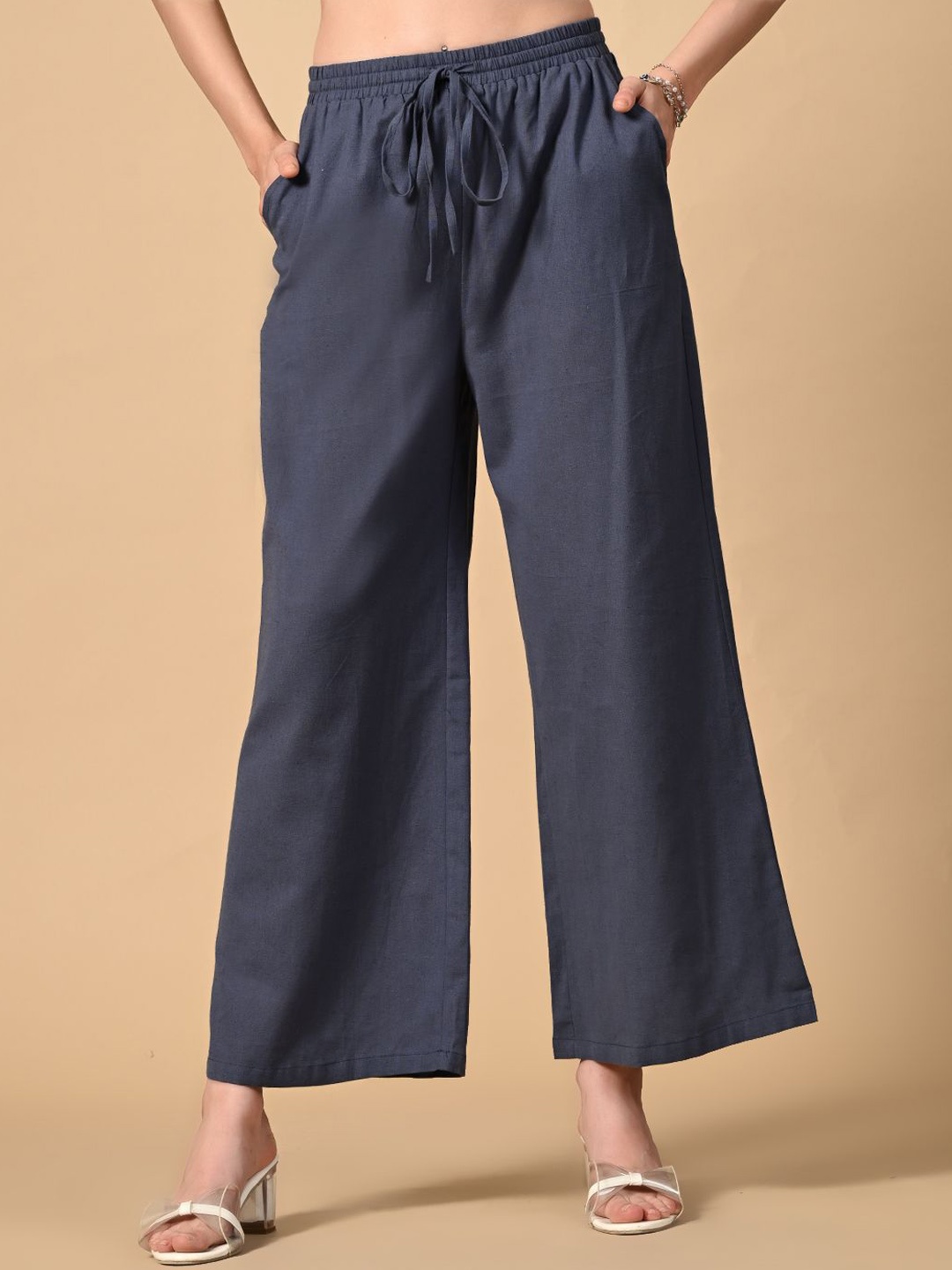 

PRETTY LOVING THING Women Cotton Casual Trousers, Grey