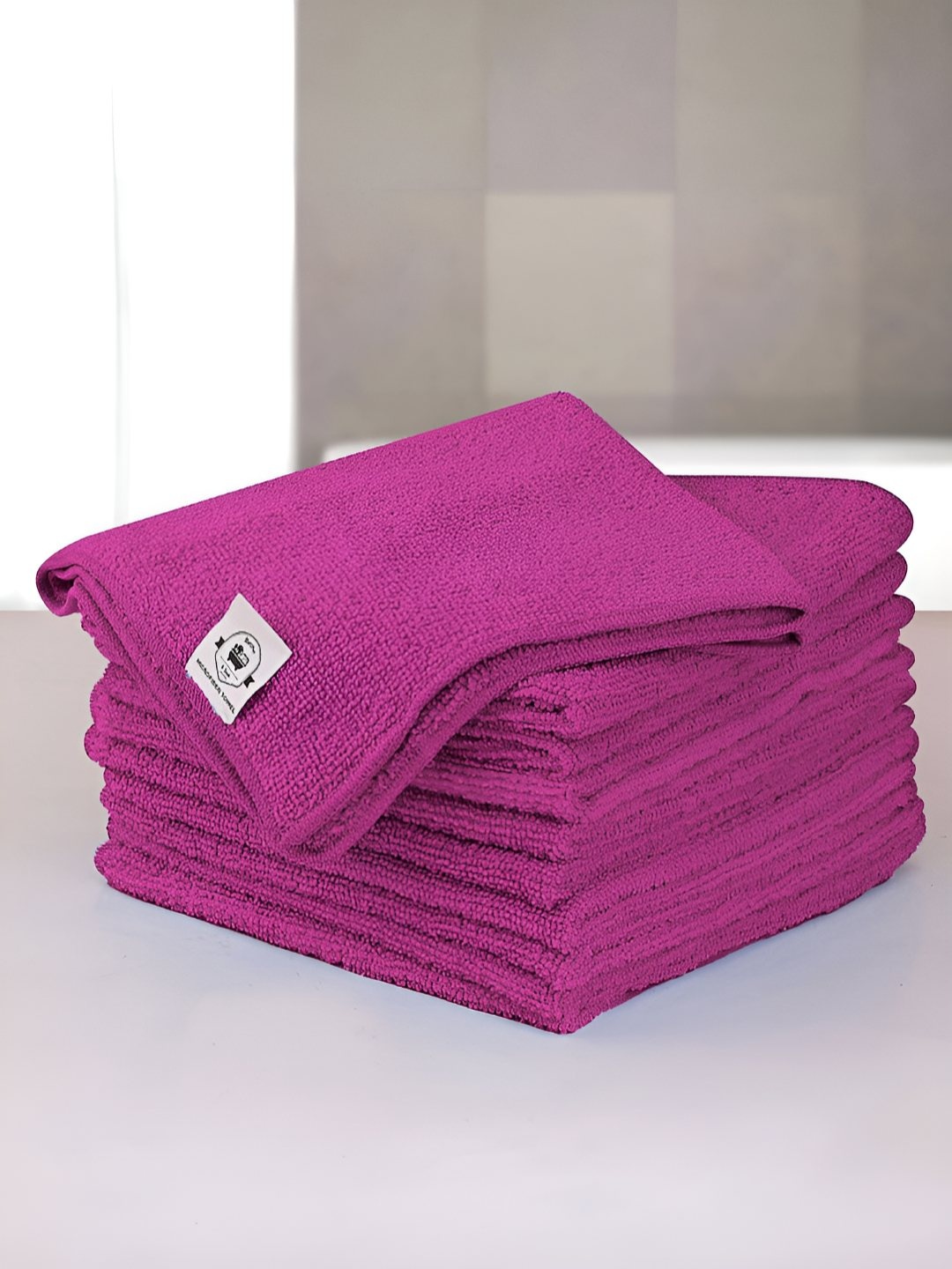 

LUXEHOME INTERNATIONAL Pink 10 Pieces Microfiber Cleaning Cloths