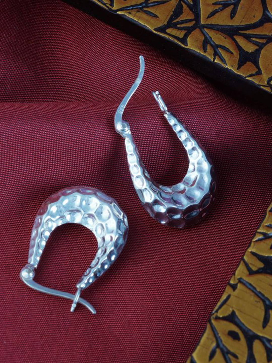

Tuanz Silver Jewelry 925 Sterling Silver Rhodium-Plated Classic Hoop Earrings
