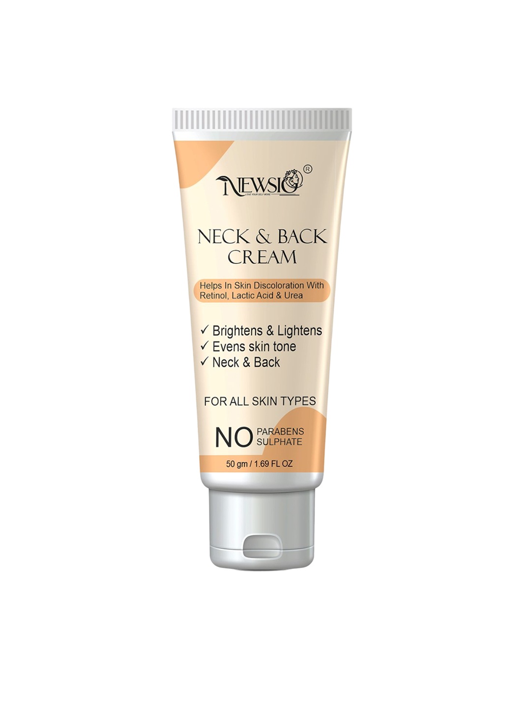 

Newsio Neck Back Cream For Brightens & Lightens With Lactic Acid - 50 g, White