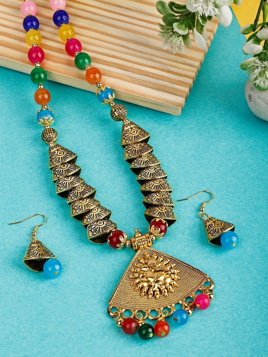 

SUNHARI Beaded Jewellery Set, Gold