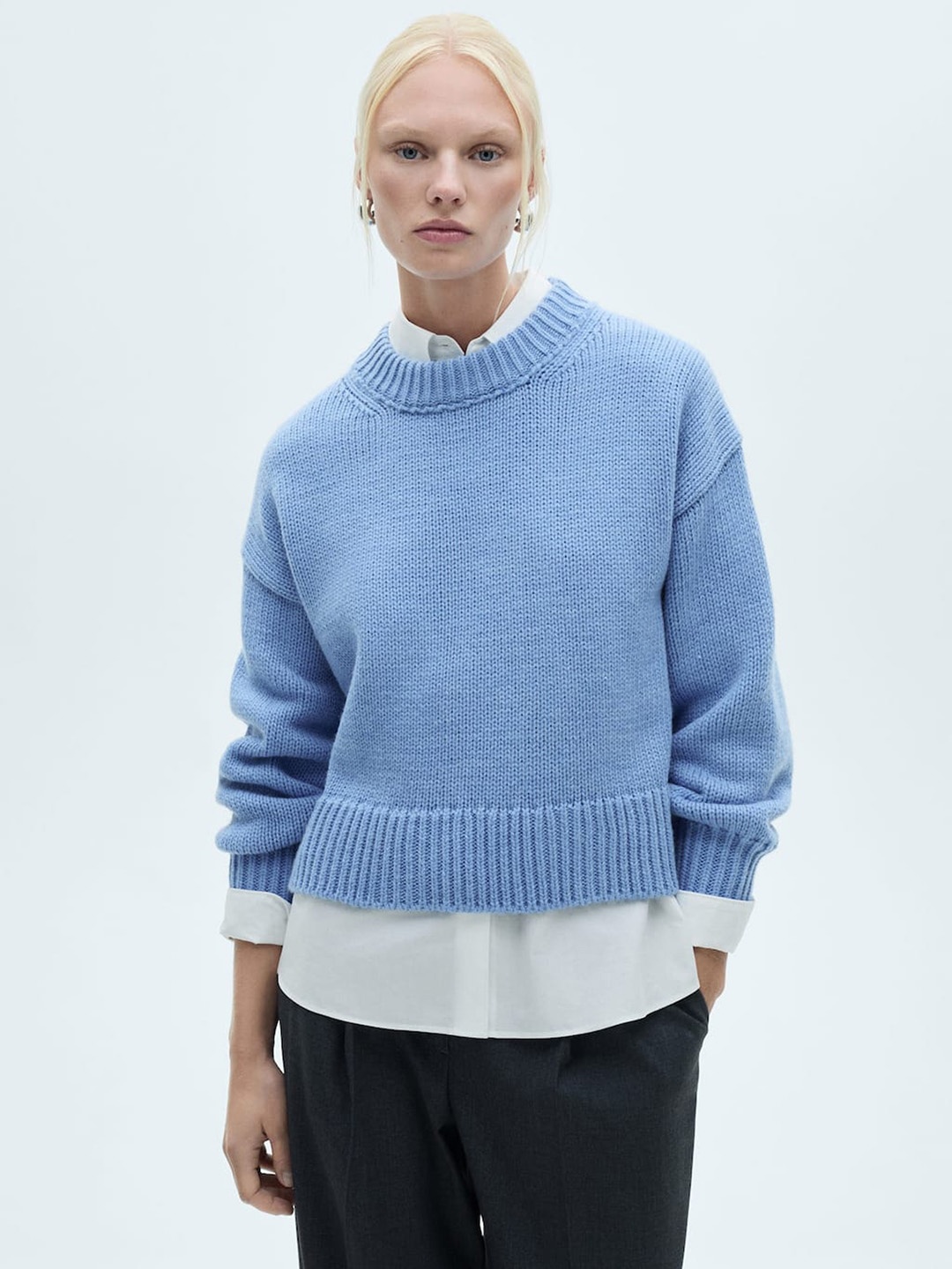 

MANGO Women Pullover, Blue