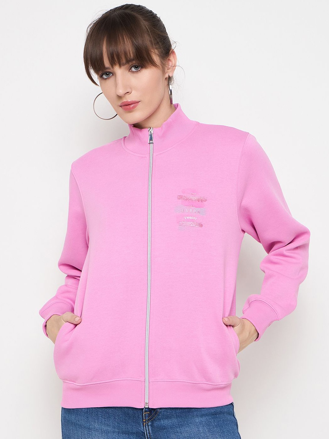

Madame Women Front-Open Sweatshirt, Pink