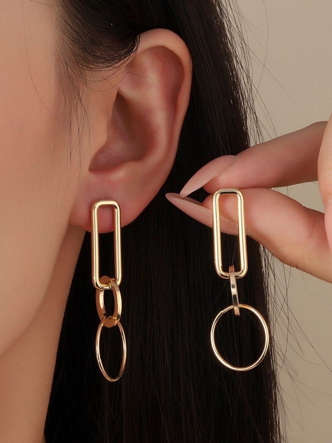 

SALTY Lineage Layered Contemporary Drop Earrings, Gold