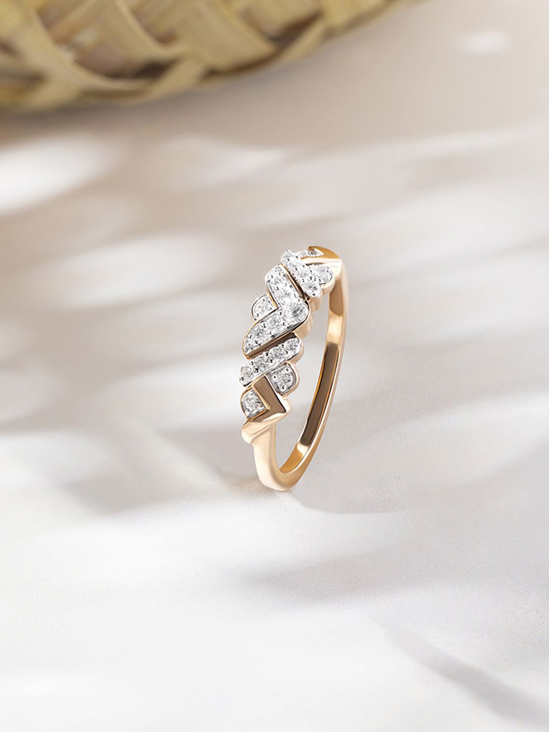 

Mia by Tanishq 14KT Basketry Vibes Gold and Diamond Finger Ring 1.89, Yellow